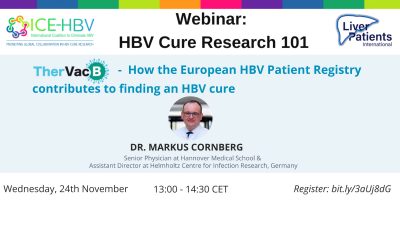 Recording available – Introducing the European HBV Patient Registry, HBV Cure Research Community Webinar 101 features, 24/11/2021