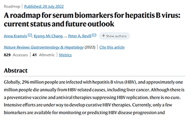 Hoja de ruta para los biomarcadores séricos del virus de la hepatitis B: situación actual y perspectivas de futuro
