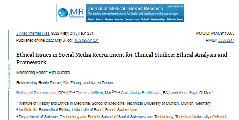 Ethische Fragen bei der Rekrutierung über soziale Medien für klinische Studien Ethische Analyse und Rahmen