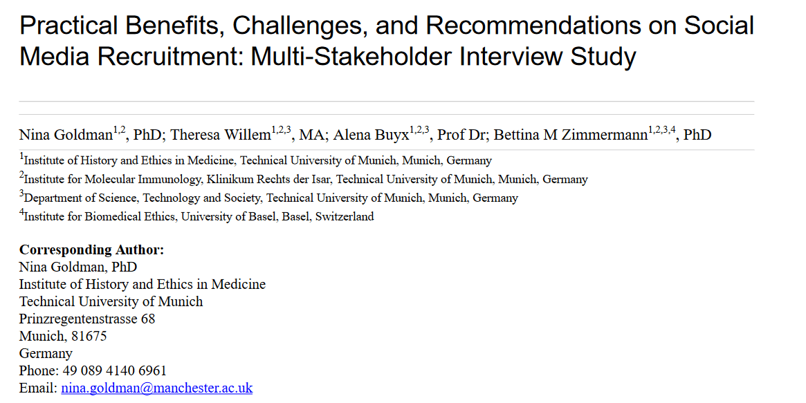 Practical Benefits, Challenges, and Recommendations on Social Media Recruitment: Multi-Stakeholder Interview Study